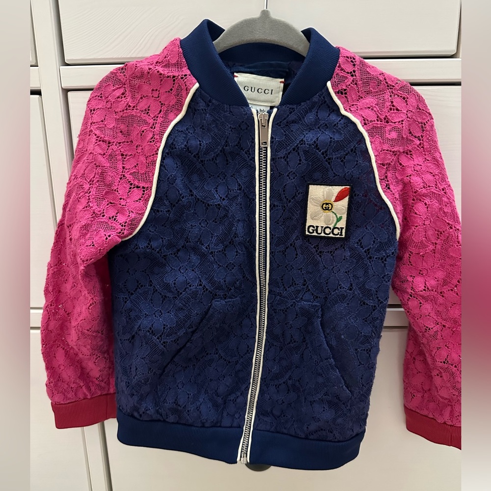 Gucci toddler lace jogging suit.